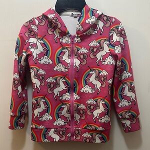Pink Unicorn 🦄 and Rainbow 🌈 Zip Up Hoodie